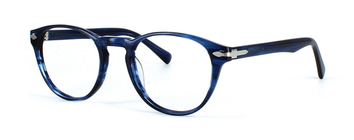 Edward Scotts Kusama - Mottled Blue prescription glasses front left view