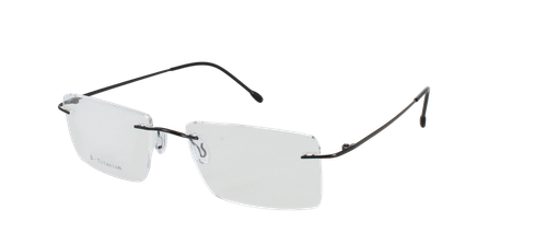 Lorenzo in Shiny Black prescription glasses front left view