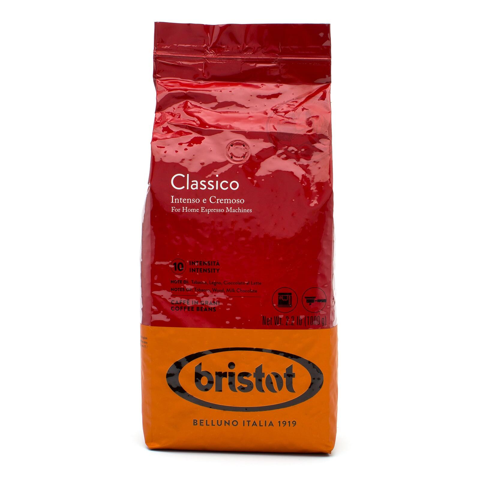 Bristot Classico coffee beans, 1 kg bag, front