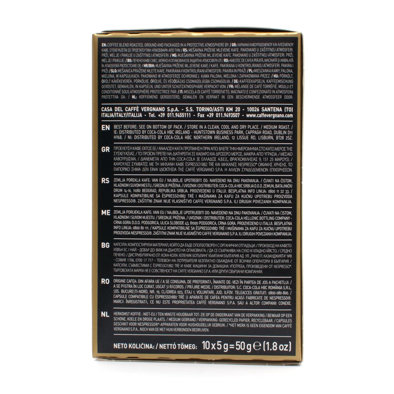 Caffè Vergnano 1882 Oro 10 Capsules NESPRESSO Compatible - Compostable – additional view 2
