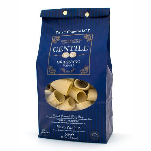 GENTILE Durum Wheat Semolina pasta 500g "Mezzi Paccheri - 18 minutes"