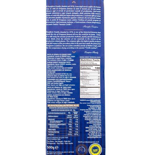 GENTILE Durum Wheat Semolina pasta 500g "Spaghetti - 8 minutes" – additional view 2