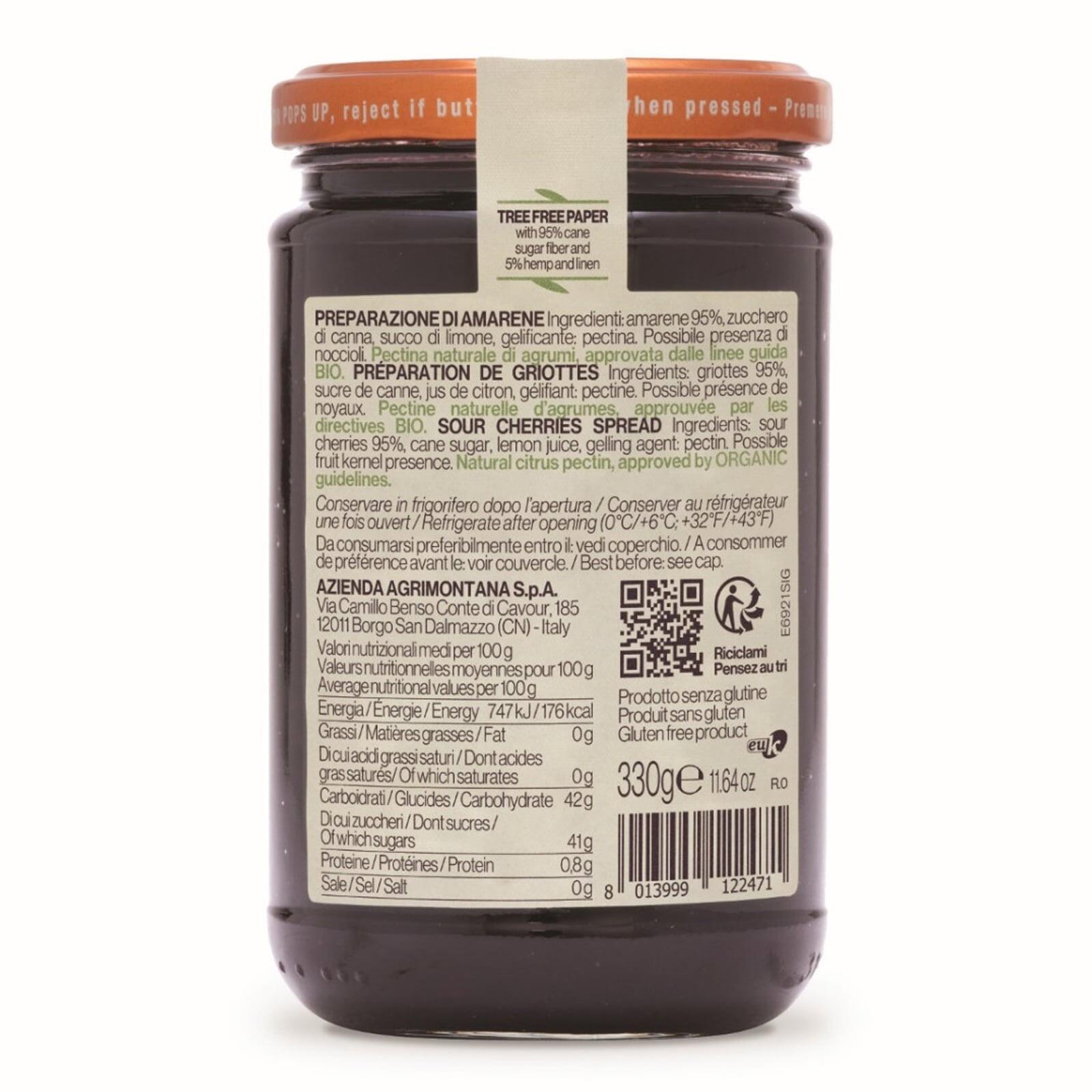 Agrimontana Sour Cherry Extra Jam Spread 330g – additional view