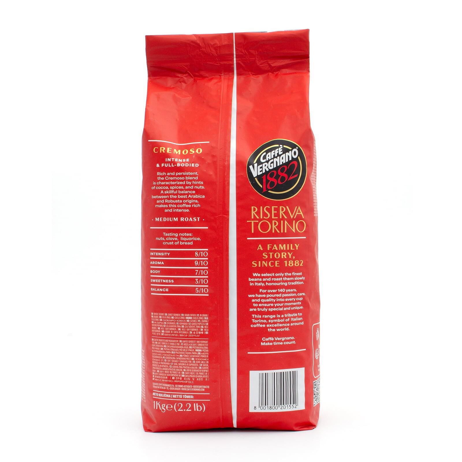 Caffè Vergnano 1882 Riserva Torino Cremoso Coffee Beans 1kg – additional view 2