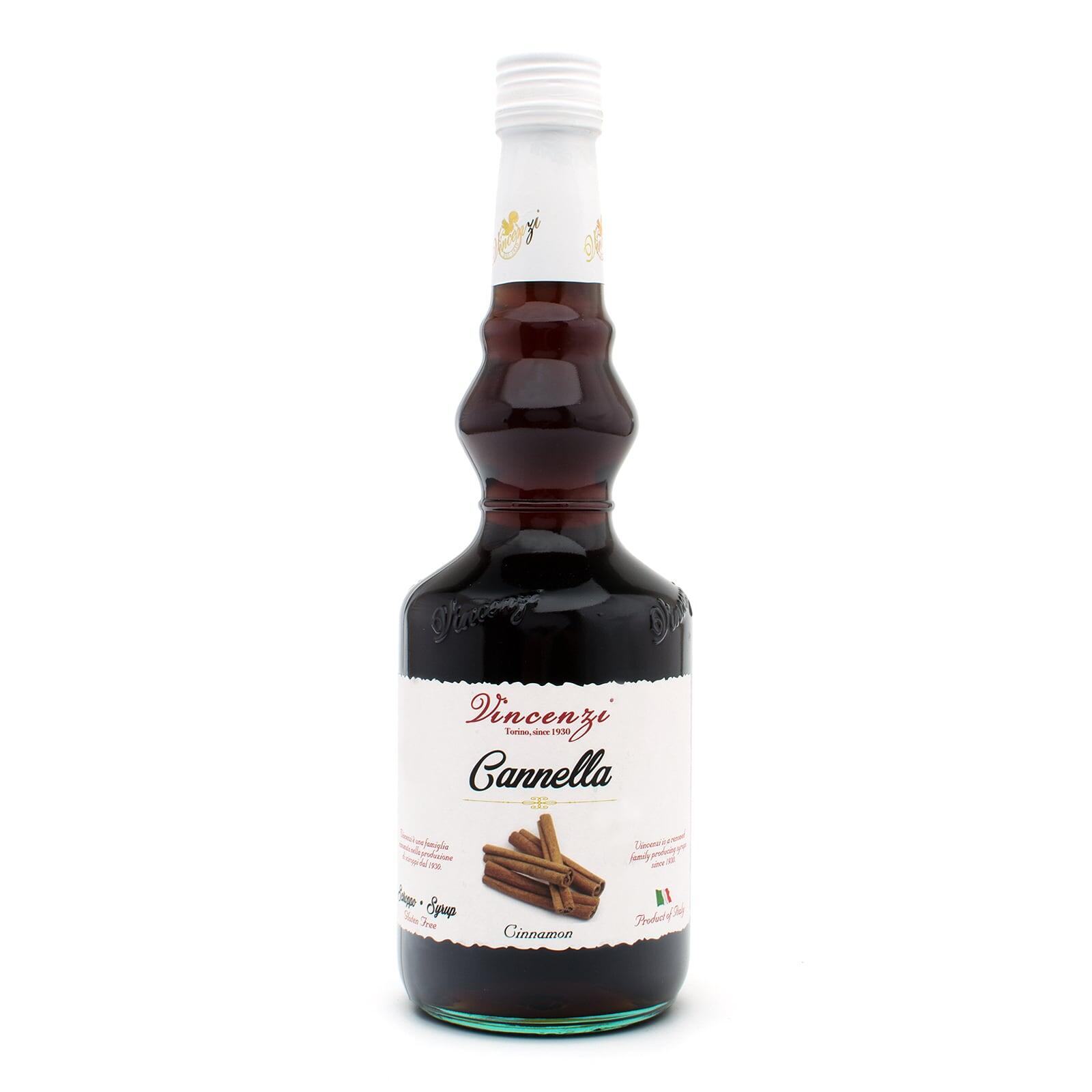 Vincenzi Cinnamon Syrup 700 ml glass bottle, front