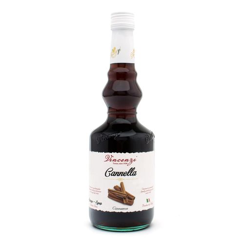 Vincenzi Cinnamon Syrup 700 ml glass bottle, front
