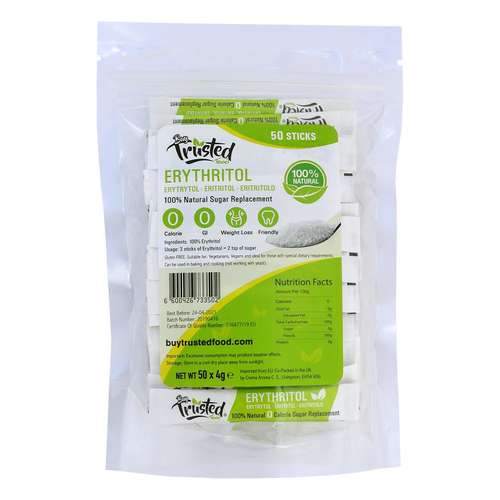 Erythritol Sticks 4g x 50 - ZERO Calorie 100% Natural Sugar Replacement