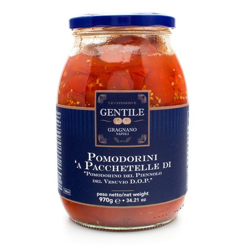Gentile Preserves - Sliced Unpeeled Tomatoes from Vesuvius 970g – serving suggestion