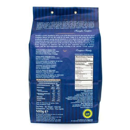 GENTILE Durum Wheat Semolina pasta 500g "Penne - 10 minutes" – additional view