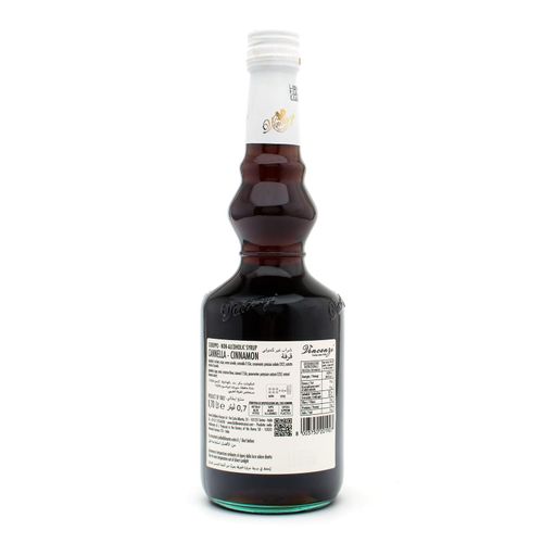 Vincenzi Cinnamon Syrup 700 ml glass bottle, back