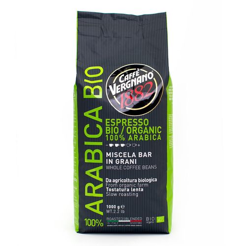 Caffè Vergnano 1882 BIO Organic Arabica 100% Coffee Beans 1kg – front view