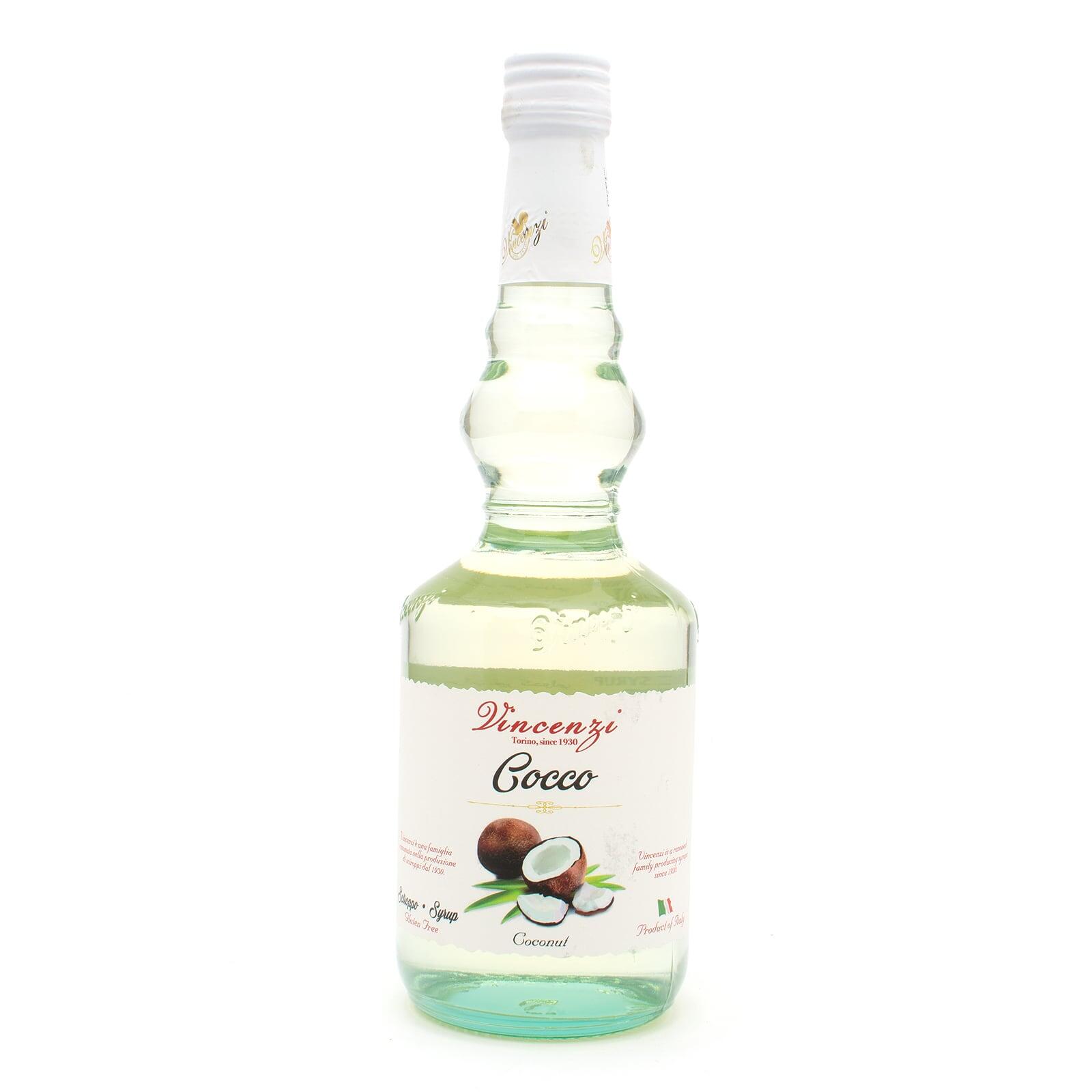 Vincenzi Coconut Syrup 700 ml glass bottle, front