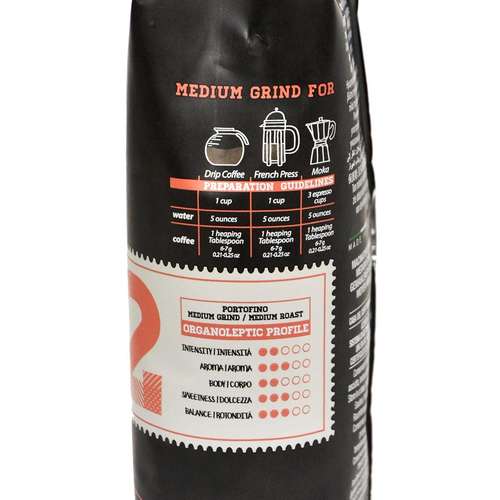 Caffè Vergnano 1882 Portofino Ground Coffee 250g – side view