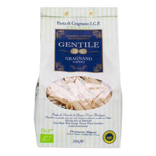 GENTILE Organic Durum Wheat Semolina pasta 500g "Pennette Rigate - 10 minutes" – additional view