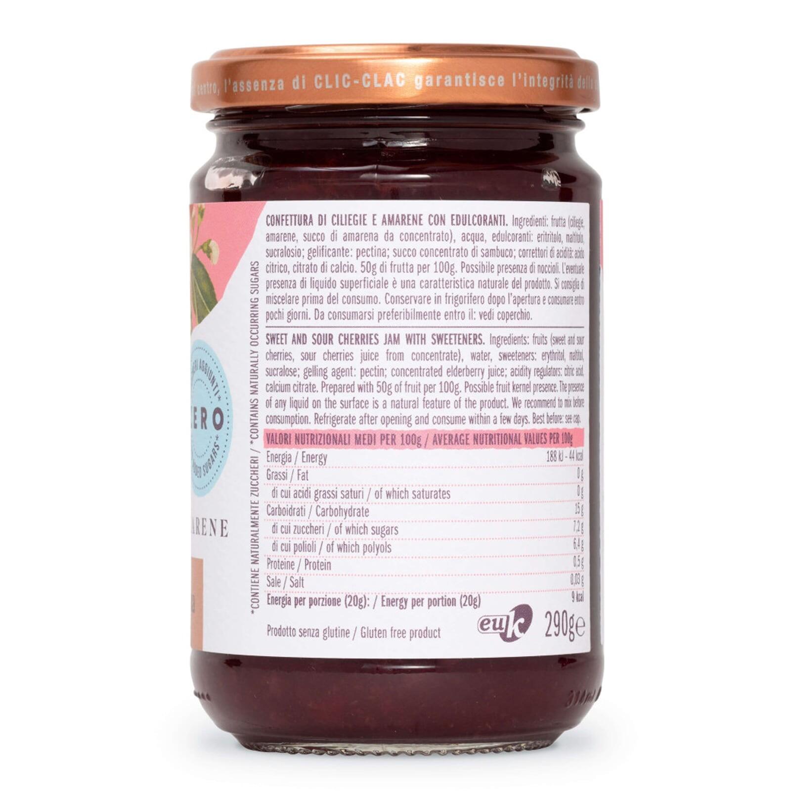 Agrimontana Sweet and Sour Cherry Jam ZERO 290g – additional view