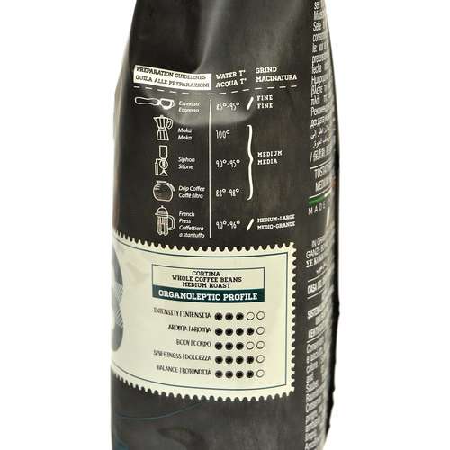 Caffè Vergnano 1882 Cortina Coffee Beans 500g – side view