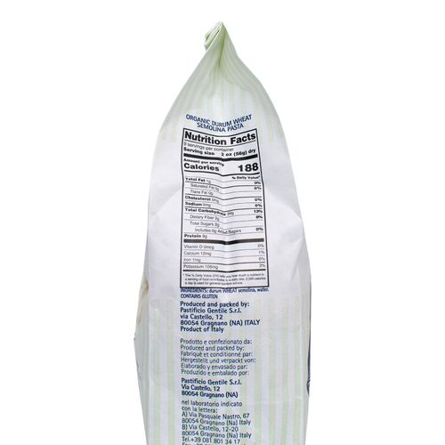 GENTILE Organic Durum Wheat Semolina pasta 500g "Pennette Rigate - 10 minutes" – additional view 2