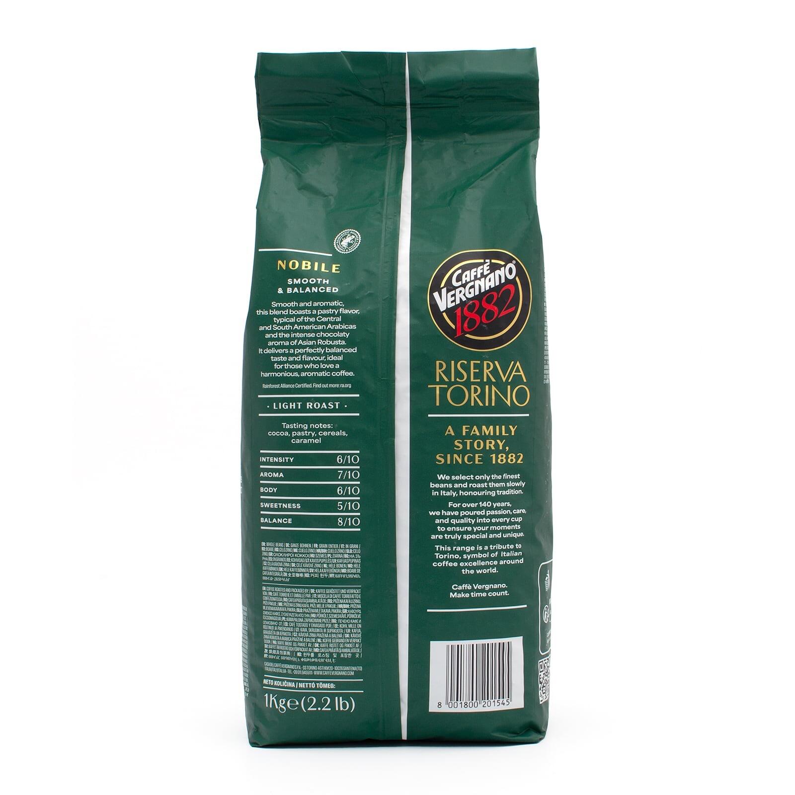 Caffè Vergnano 1882 Riserva Torino Nobile Coffee Beans 1kg (R.A.C.) – additional view 2
