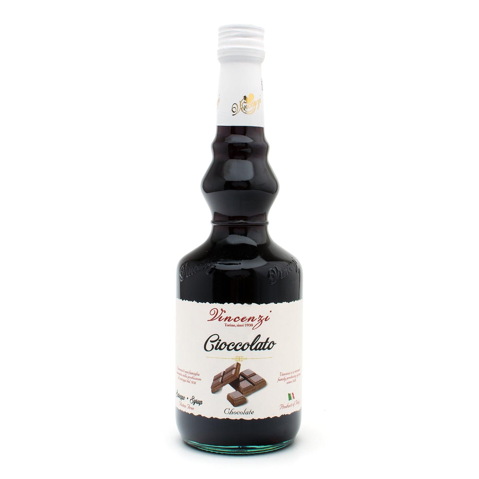 Vincenzi Chocolate Syrup 700 ml glass bottle, front