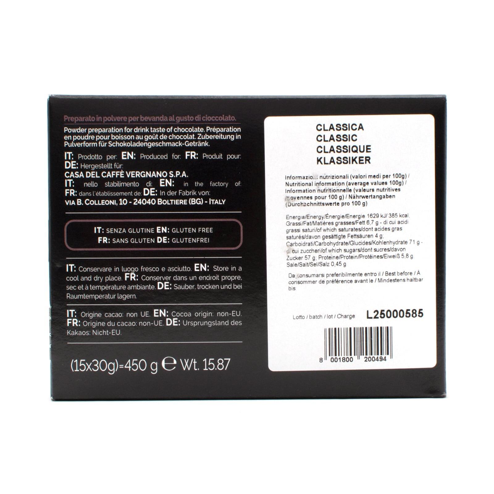 Caffè Vergnano 1882 Hot Chocolate Instant - Classic - 15 x 30g – additional view 4