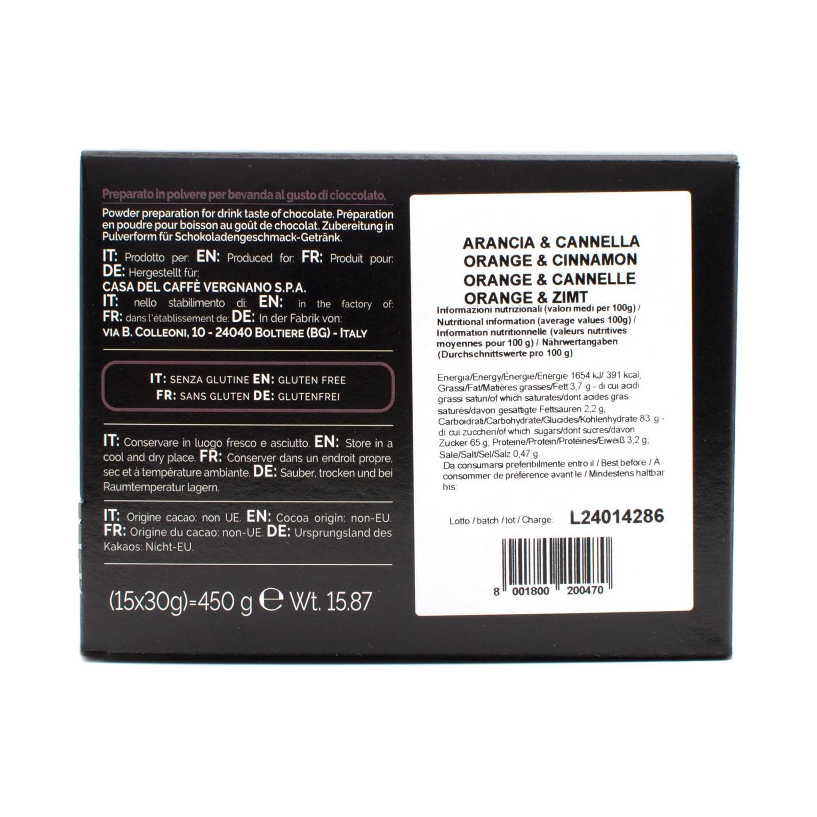 Caffè Vergnano 1882 Hot Chocolate Instant - Orange & Cinnamon - 15 x 30g – additional view 5