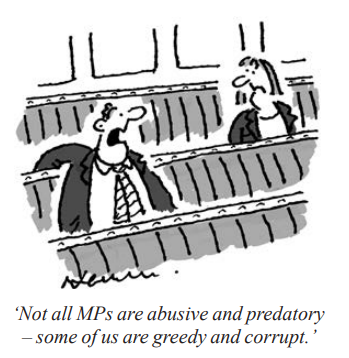 Newman - 'Not all MPs are abusive and predatory - some of us are greedy and  corrupt.'