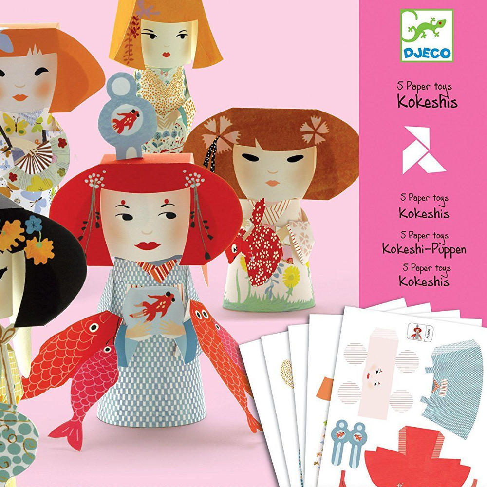 Djeco Kokeshi dolls paper toys