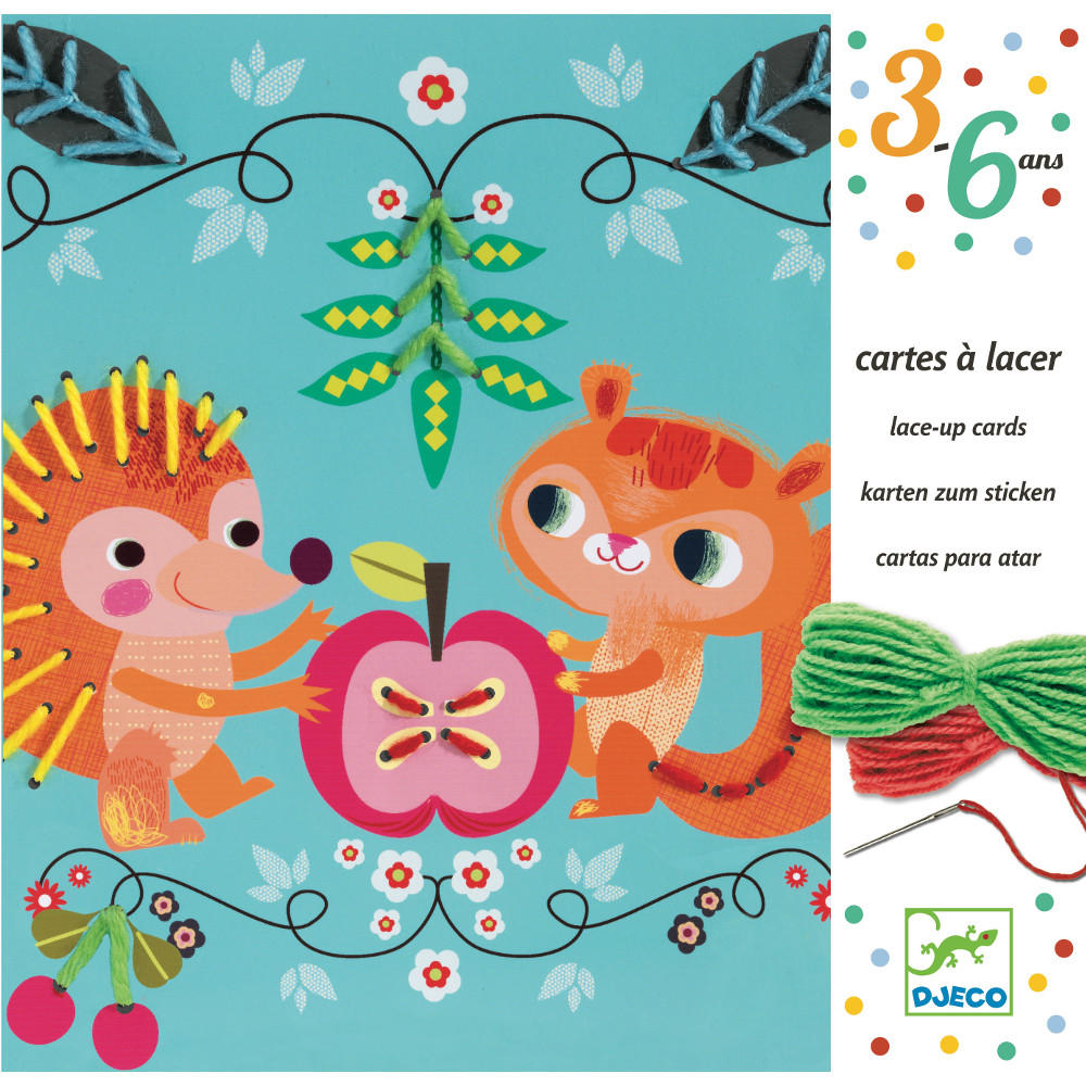 Djeco lace up cards friends