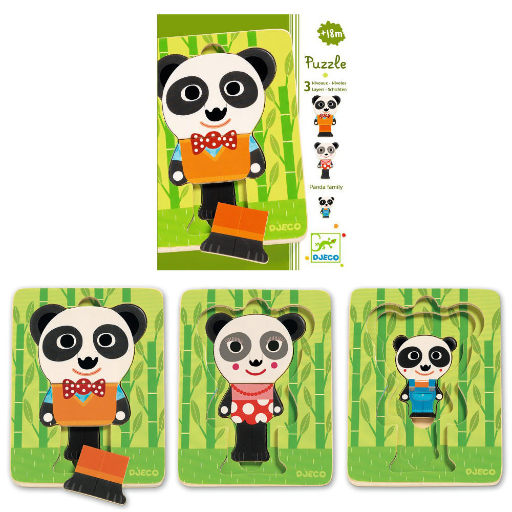 Panda family 3 layer puzzle by Djeco