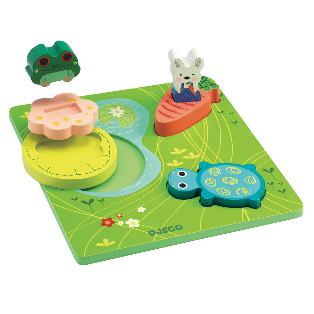 123 Froggy wooden puzzle by Djeco