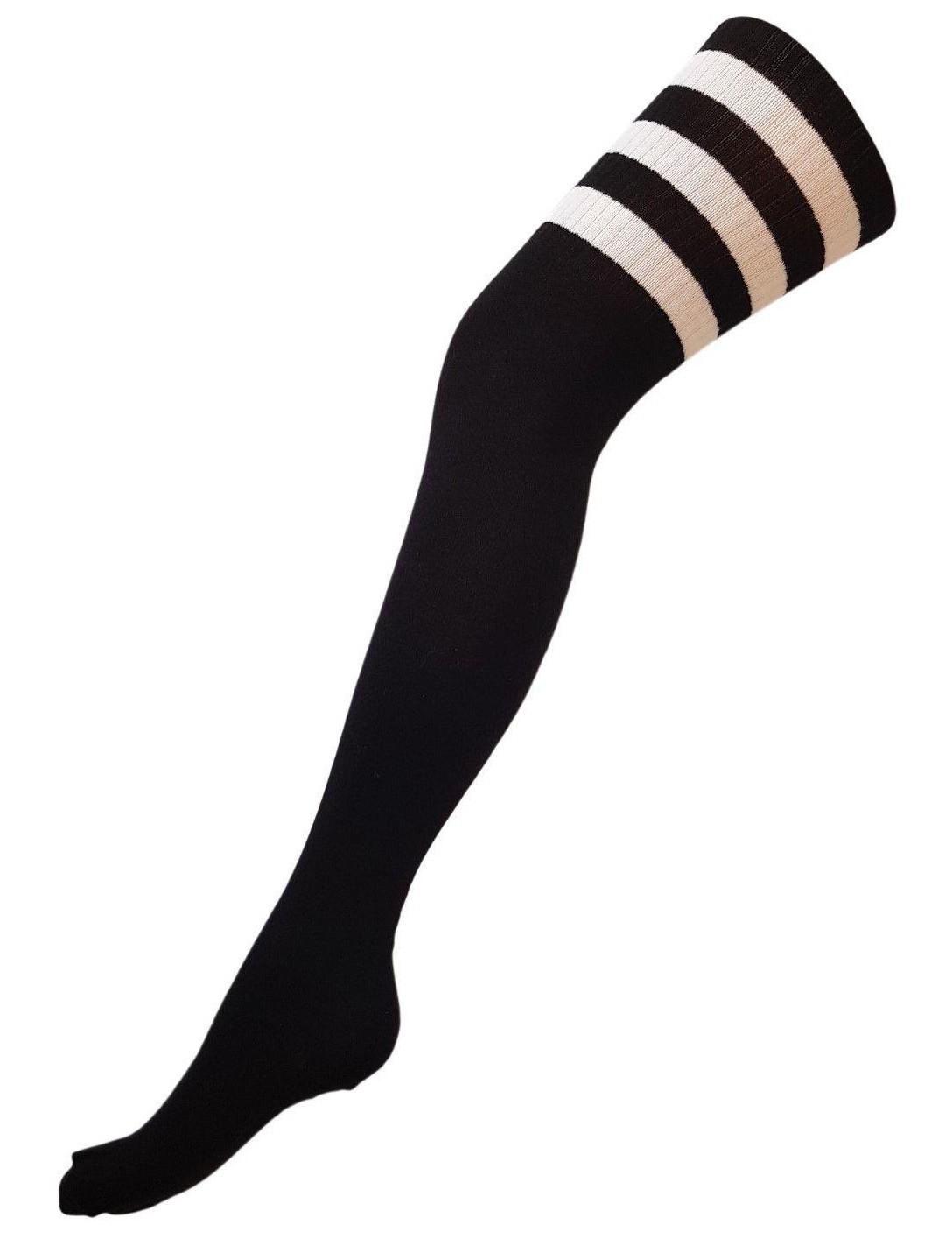 Ladies Over the Knee Socks Thigh High Striped Stripey Colours Referee Socks U.K 