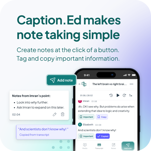 Caption.Ed makes note-taking simple