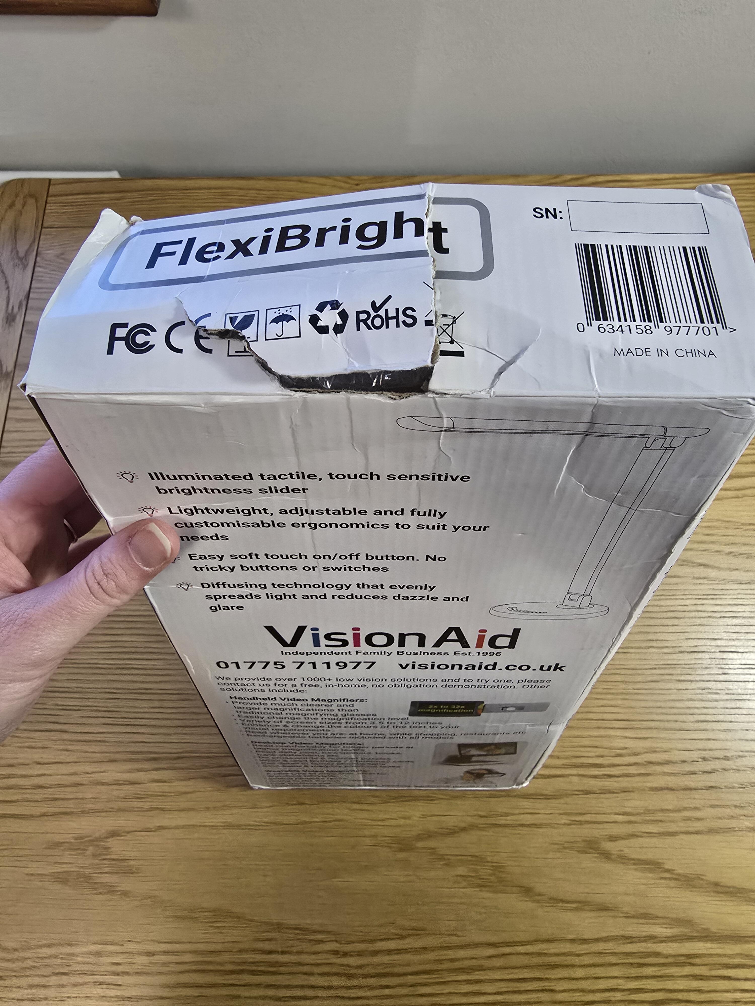 Secondhand FlexiBright box end damage/tear