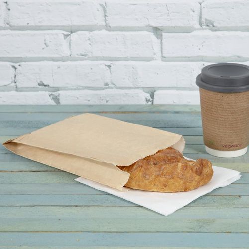 Fiesta Green Biodegradable Kraft Hot and Crispy Hot Food Bags 254 x 127mm (Pack of 500) - FC877 - 6