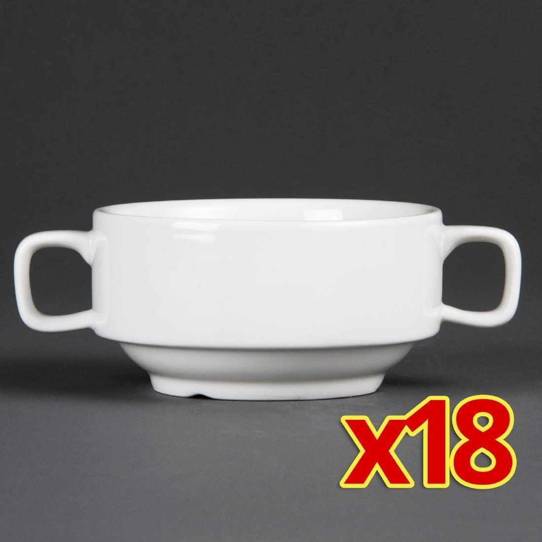 Bulk Buy Olympia Handled Soup Bowls 400ml (Pack of 18) - S564 - 1