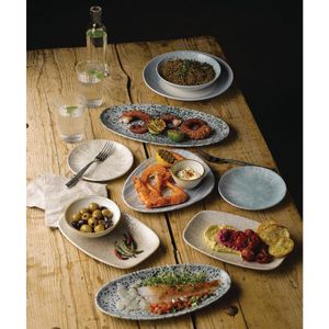 Churchill Mineral Oval Chef Plates Blue 150 x 299mm (Pack of 12) - FA616 - 3