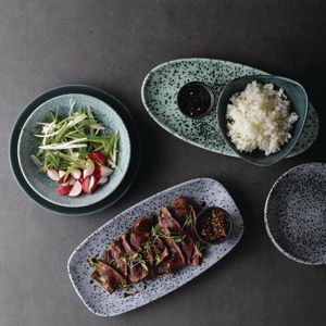 Churchill Mineral Oblong Chef Plates Blue 153 x 398mm (Pack of 12) - FA618 - 3