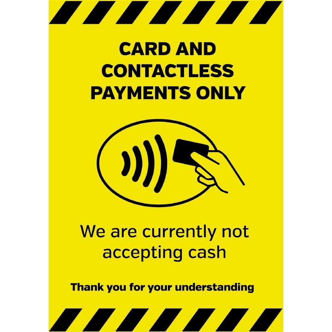 Currently Not Accepting Cash Sign A5 Self-Adhesive