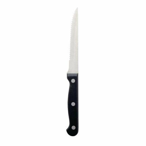 Olympia Serrated Steak Knives Black Handle (Pack of 12) - C134 - 2