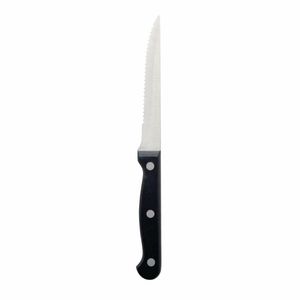 Olympia Serrated Steak Knives Black Handle (Pack of 12) - C134 - 3