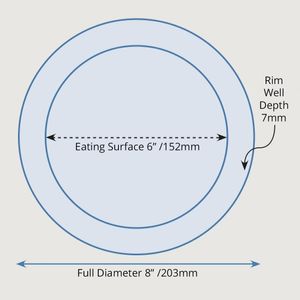 Olympia Heritage Raised Rim Plates Blue 203mm (Pack of 4) - DW140 - 3