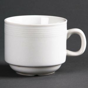 Olympia Linear Stacking Tea Cups 200ml 7oz (Pack of 12) - U084 - 1