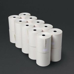 Fiesta Non-Thermal 2ply White and Yellow Till Roll 76 x 70mm (Pack of 20) - DK596 - 1