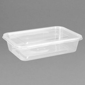 Fiesta Recyclable Plastic Microwavable Containers with Lid Small 500ml (Pack of 250) - DM181 - 1