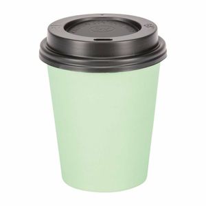 Fiesta Recyclable Coffee Cups Single Wall Turquoise 225ml / 8oz (Pack of 50) - GP400 - 3