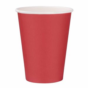 Fiesta Recyclable Single Wall Takeaway Coffee Cups Red 340ml / 12oz (Pack of 1000) - GP410 - 1