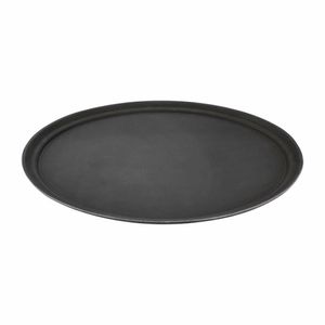 Olympia Kristallon Polypropylene Oval Non-Slip Tray Black 685mm - C162 - 3