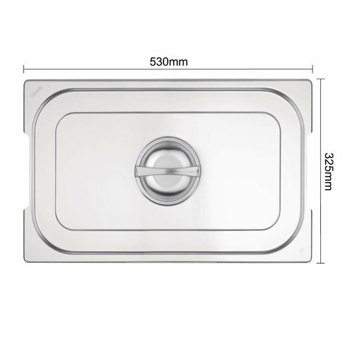 Vogue Stainless Steel 1/1 Gastronorm Handled Pan Lid - CB181 - 5