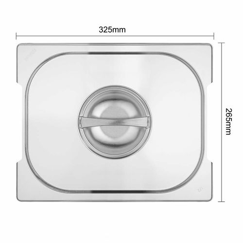 Vogue Stainless Steel 1/2 Gastronorm Handled Pan Lid - CB185 - 5