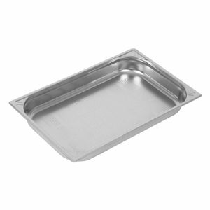 Vogue Heavy Duty Stainless Steel Perforated 1/1 Gastronorm Pan 65mm - DW461 - 1